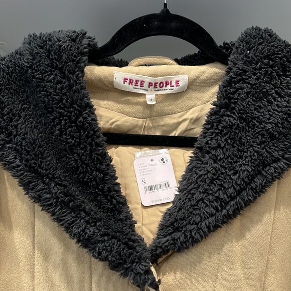 Free people Filipa Jacket Hooded Quilted Gold knit jacket Sz-S - Picture 4 of 10